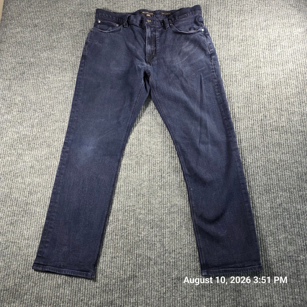 Michael Kors Mens Grant Classic Fit Jeans Dark Wash Blue Denim 33x30
